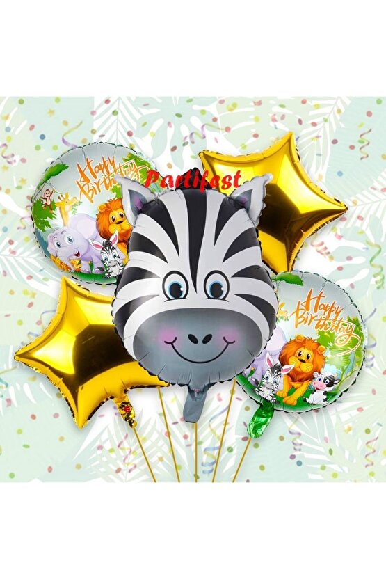 Safari Hayvanlar Yaş Balon Set Safari Konsept Helyum Balon Set Safari Doğum Günü Set
