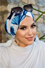 Lacivert Beyaz yaprak