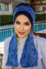 Lacivert Çizgili Desen