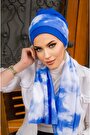 Saks Mavi Beyaz Batik