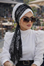 Beyaz Siyah Dantelli