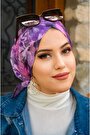 Mürdüm Lila Desenli Çapraz