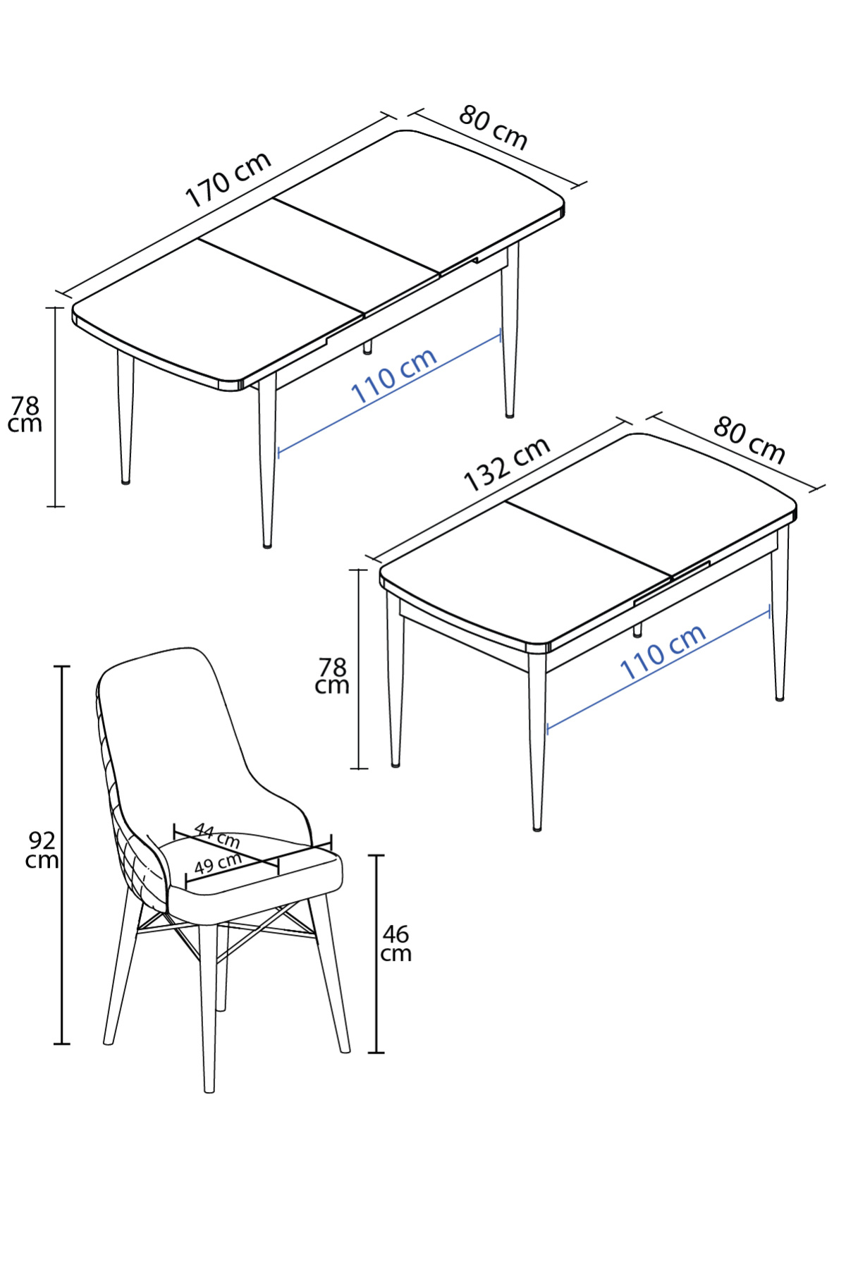 Rovena Queen Barok Desen 80x132 Açılabilir Mutfak Masası Takımı 6 Adet Sandalye