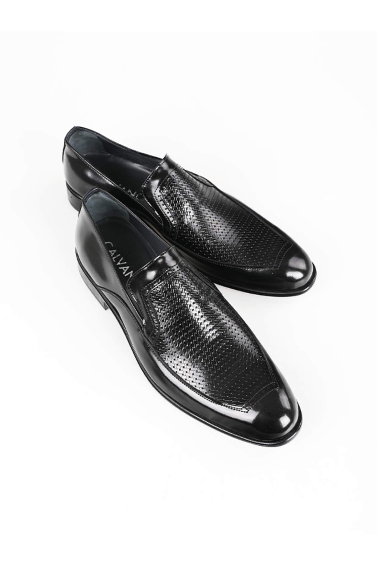 Calvano Hakiki Deri Siyah Erkek Klasik Ayakkabı Mt9090-black Shıny