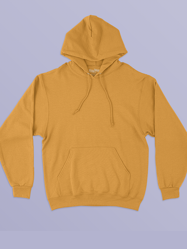 MIJUSTORE Düz Renk Baskısız 3 İplik Kalın Sarı Hoodie Sweatshirt