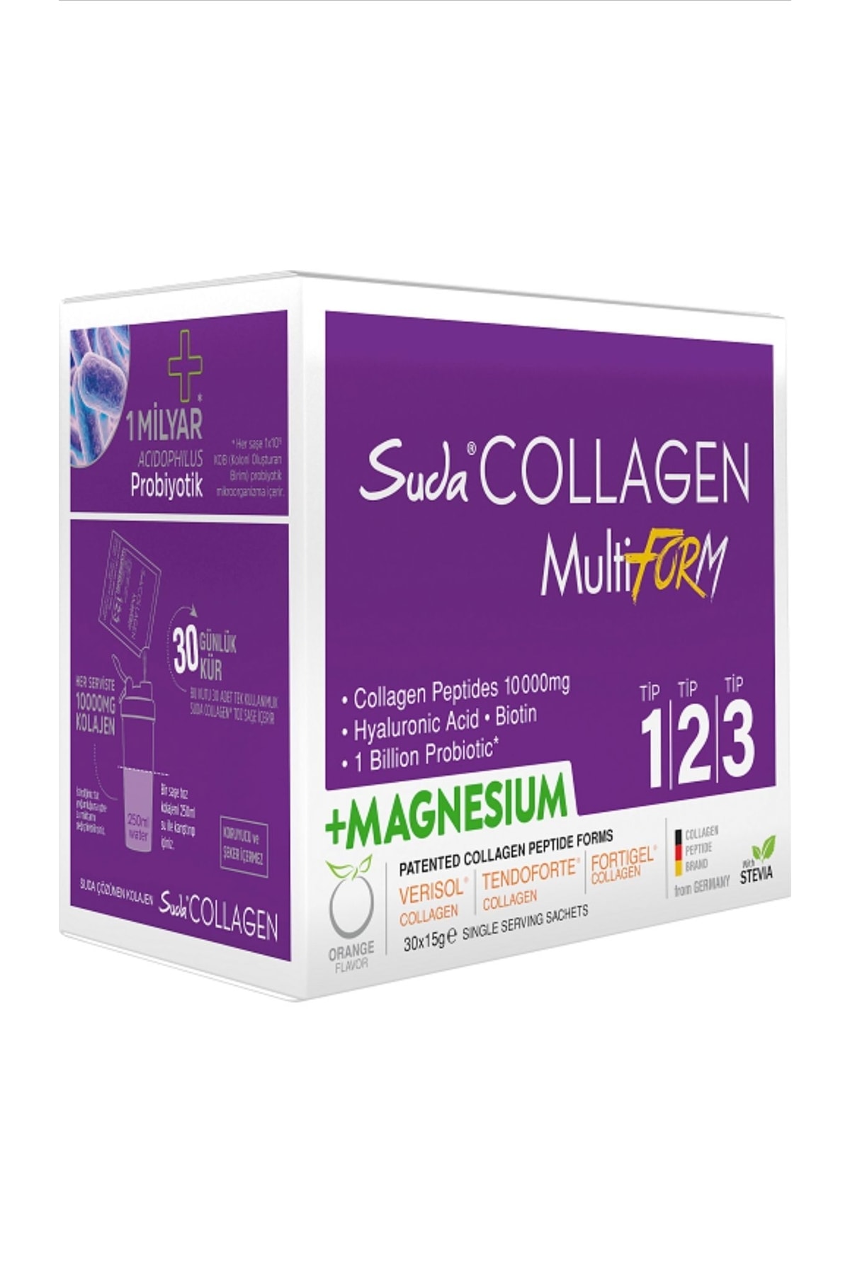 Suda Collagen Multiform Tip1 Tip2 Tip3 Kolajen & Magnezyum 15gr 30 Saşe