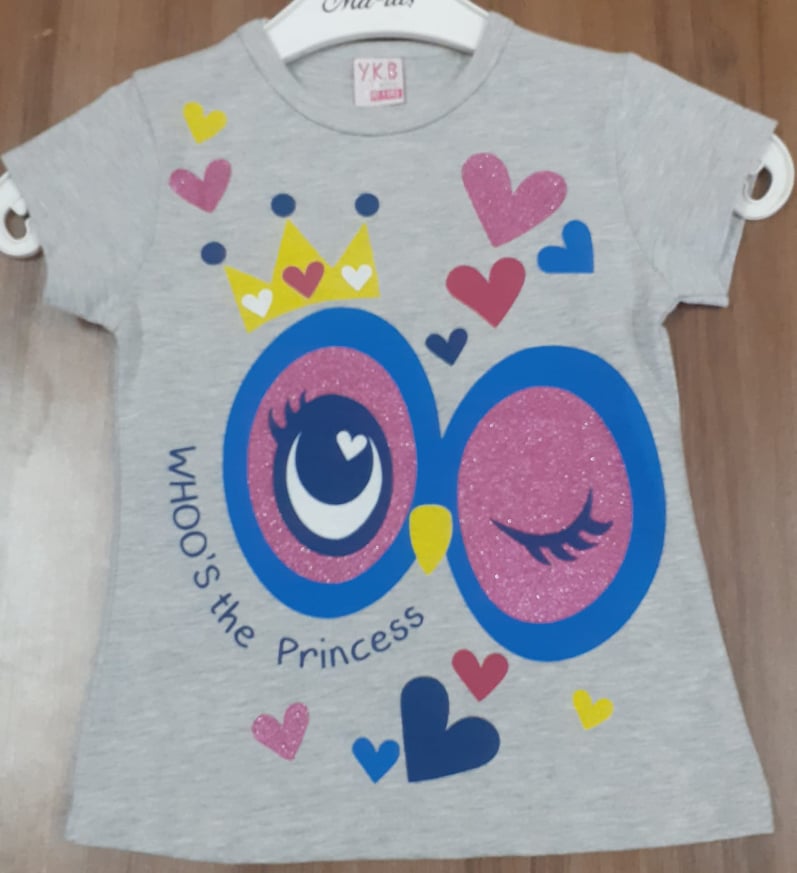 Mavera Gri Gözlü Kalpli T-Shirt