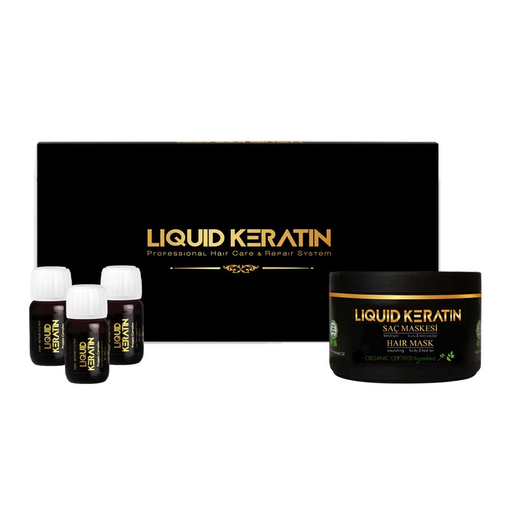Liquid Keratin Yıpranmış Saçlara Bakım Onarıcı Keratin Seti (Serum ve Maske)