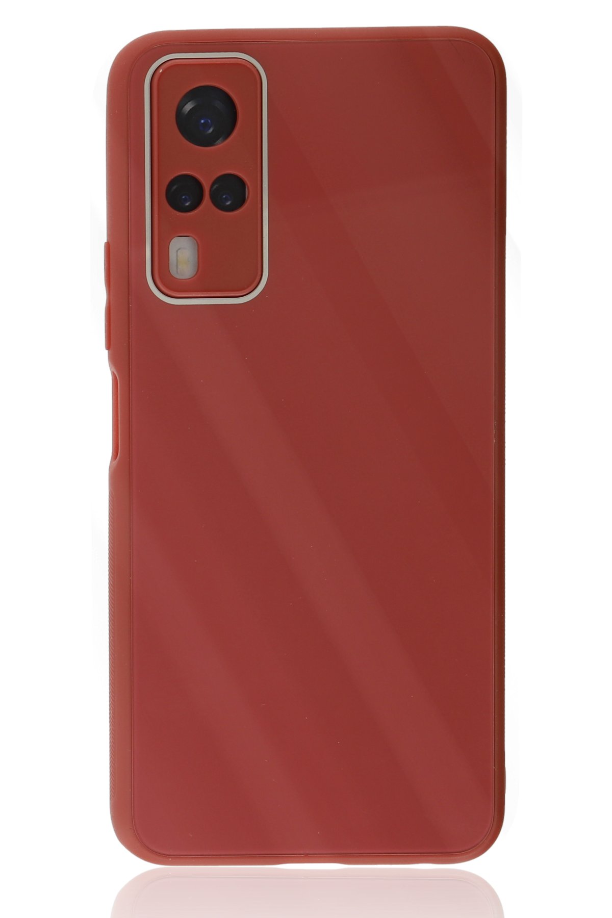 NewFace Newface Vivo Y51 Kılıf Glass Kapak - Bordo NewFace Newface Vivo Y51 Kılıf Glass Kapak - Bordo