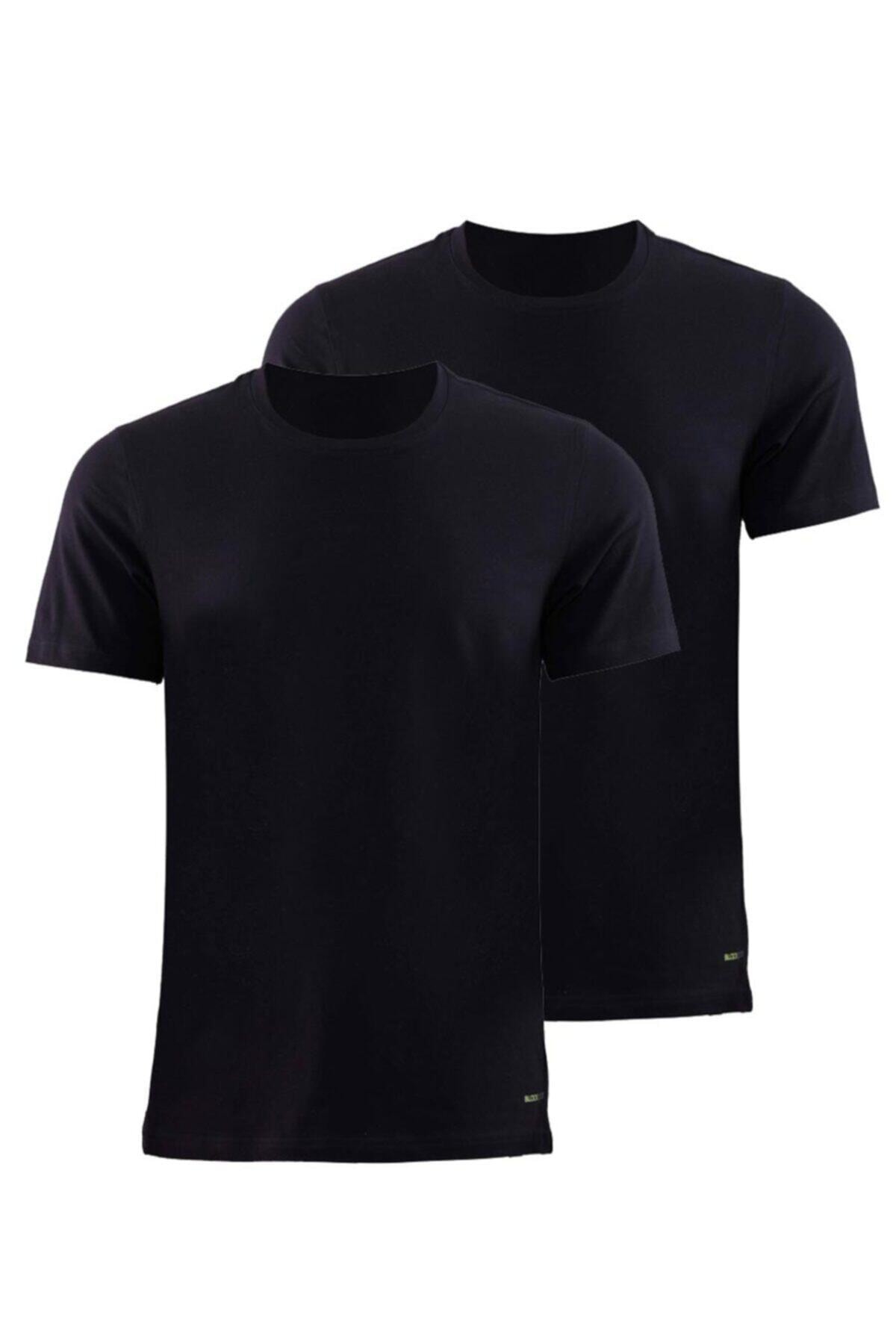 Blackspade 9675-Erkek Siyah 2li Paket T-shirt