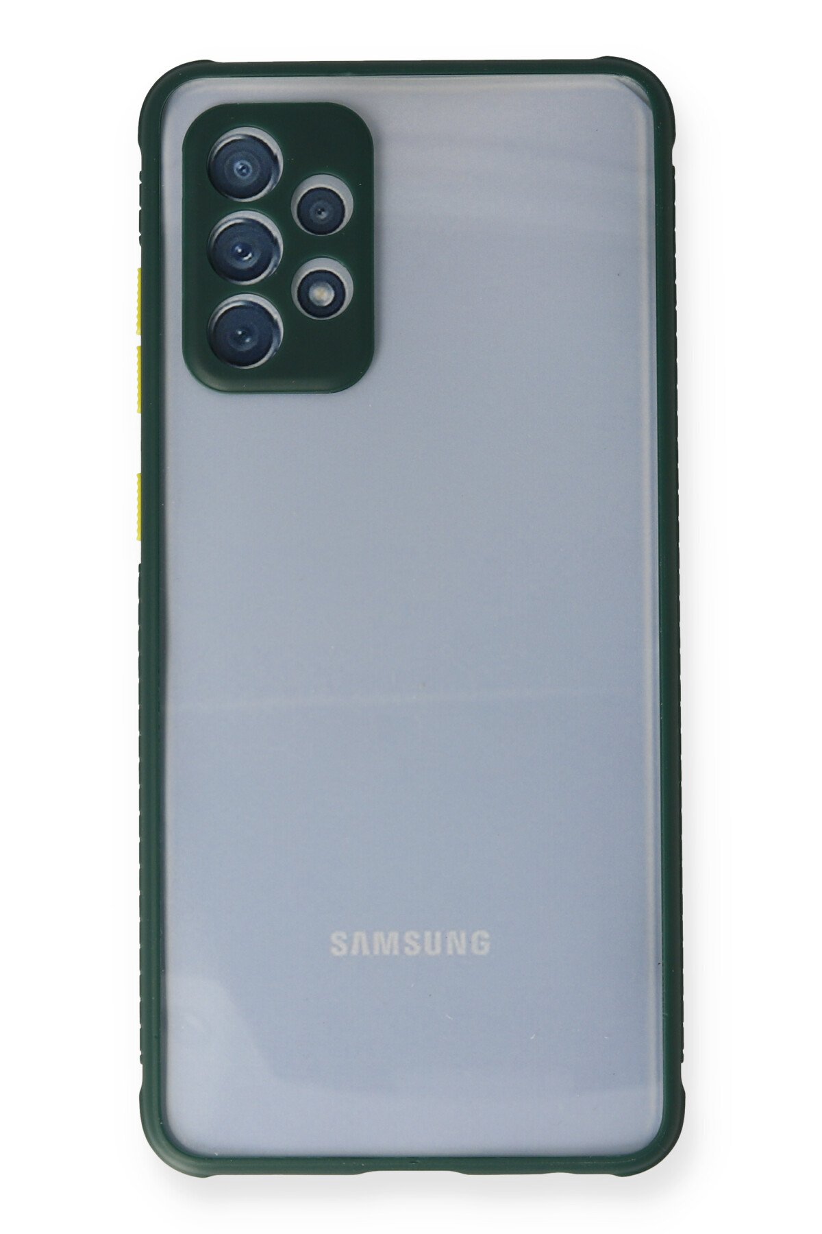 NewFace Newface Samsung Galaxy A52S Kılıf Miami Şeffaf Silikon - Koyu Yeşil