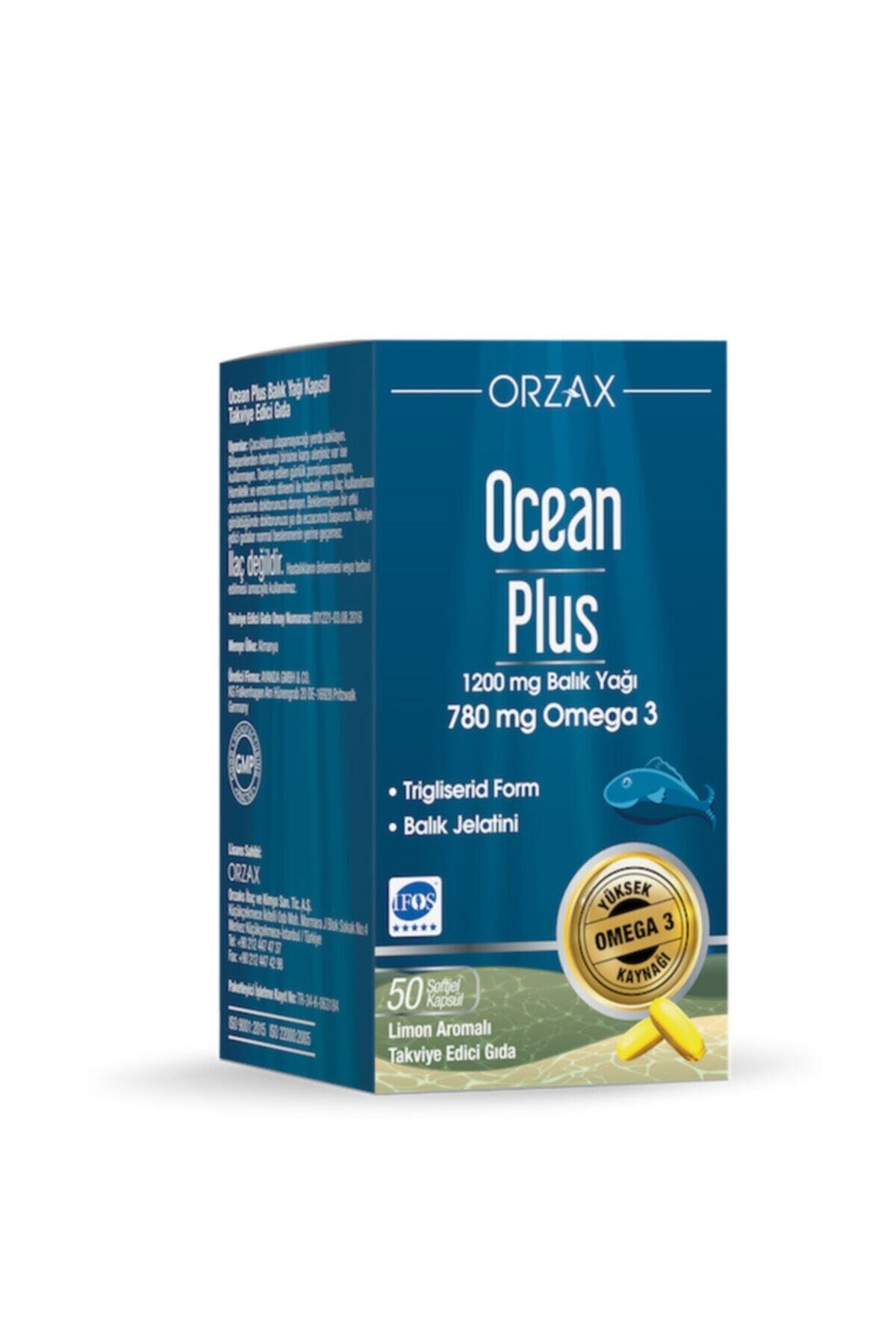 Ocean Plus 1200 mg Omega3 Balık Yağı 50 Kapsül