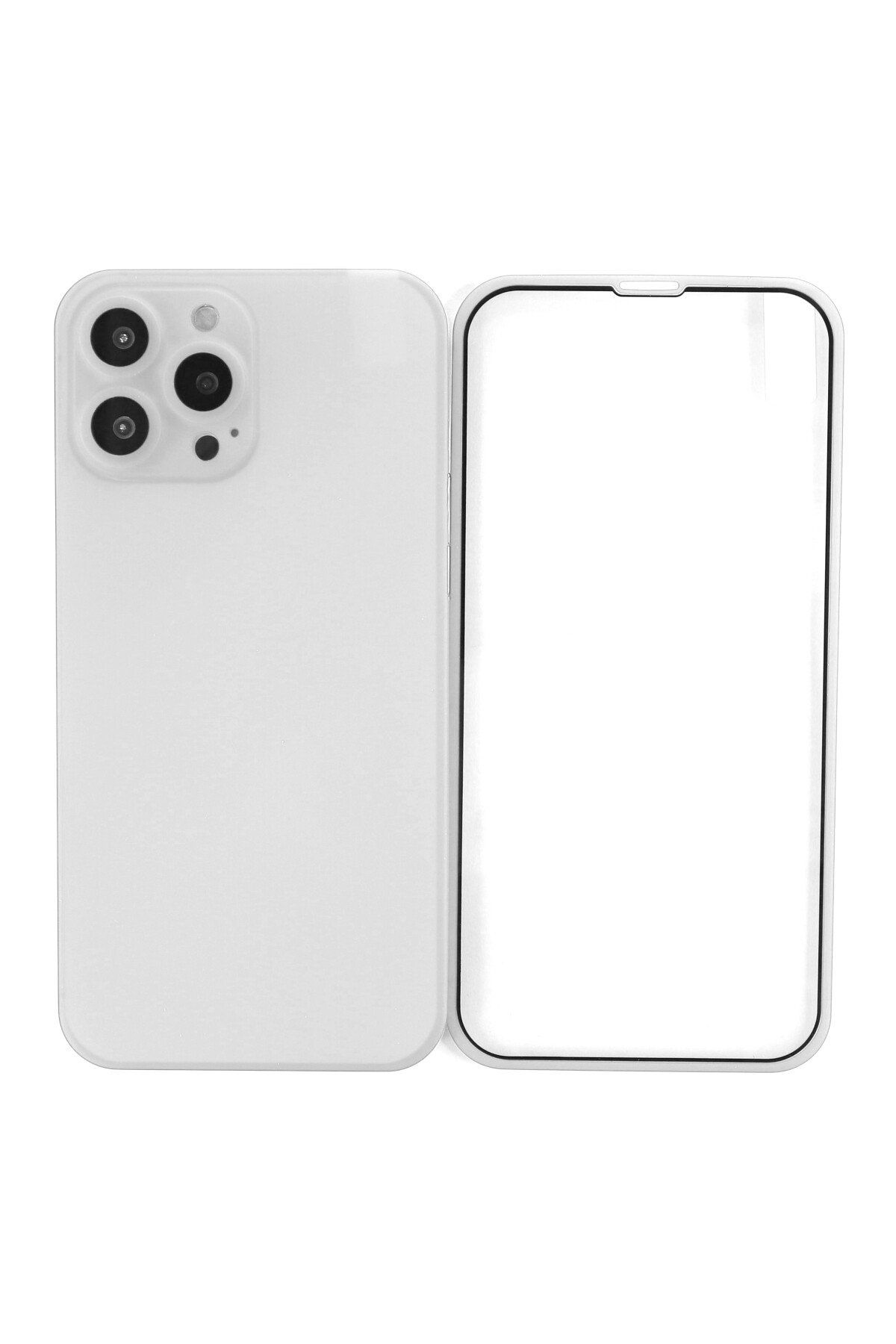 NewFace Newface iPhone 13 Pro Max Kılıf 360 Mat Full Body Silikon Kapak - Beyaz NewFace Newface iPhone 13 Pro Max Kılıf 360 Mat Full Body Silikon Kapak - Beyaz