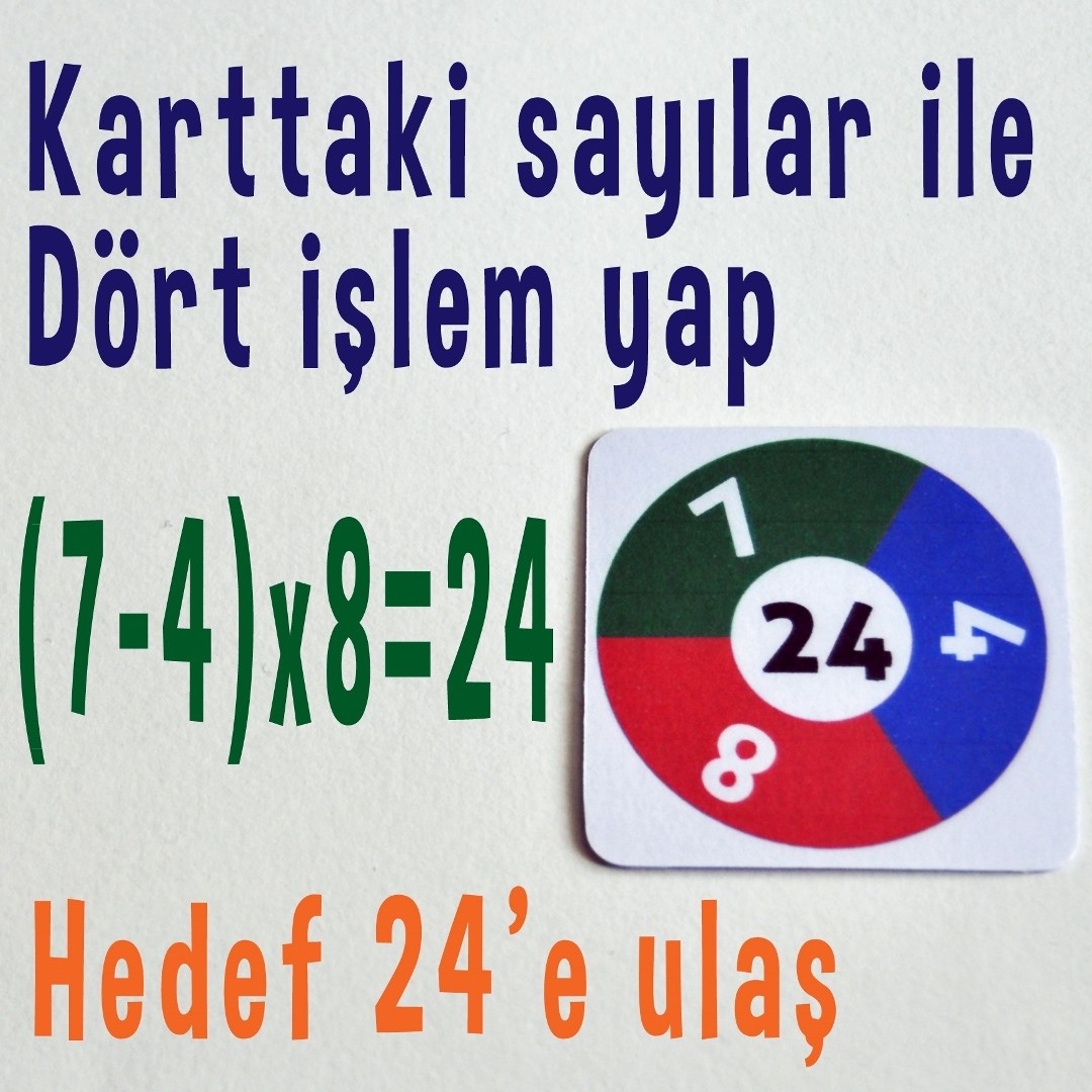 Oyunlarla Matematik Hedef 24 - Matematik İşlem Oyunu - Mantık Strateji Akıl Zeka Bİlsem Hazırlık Oyunu