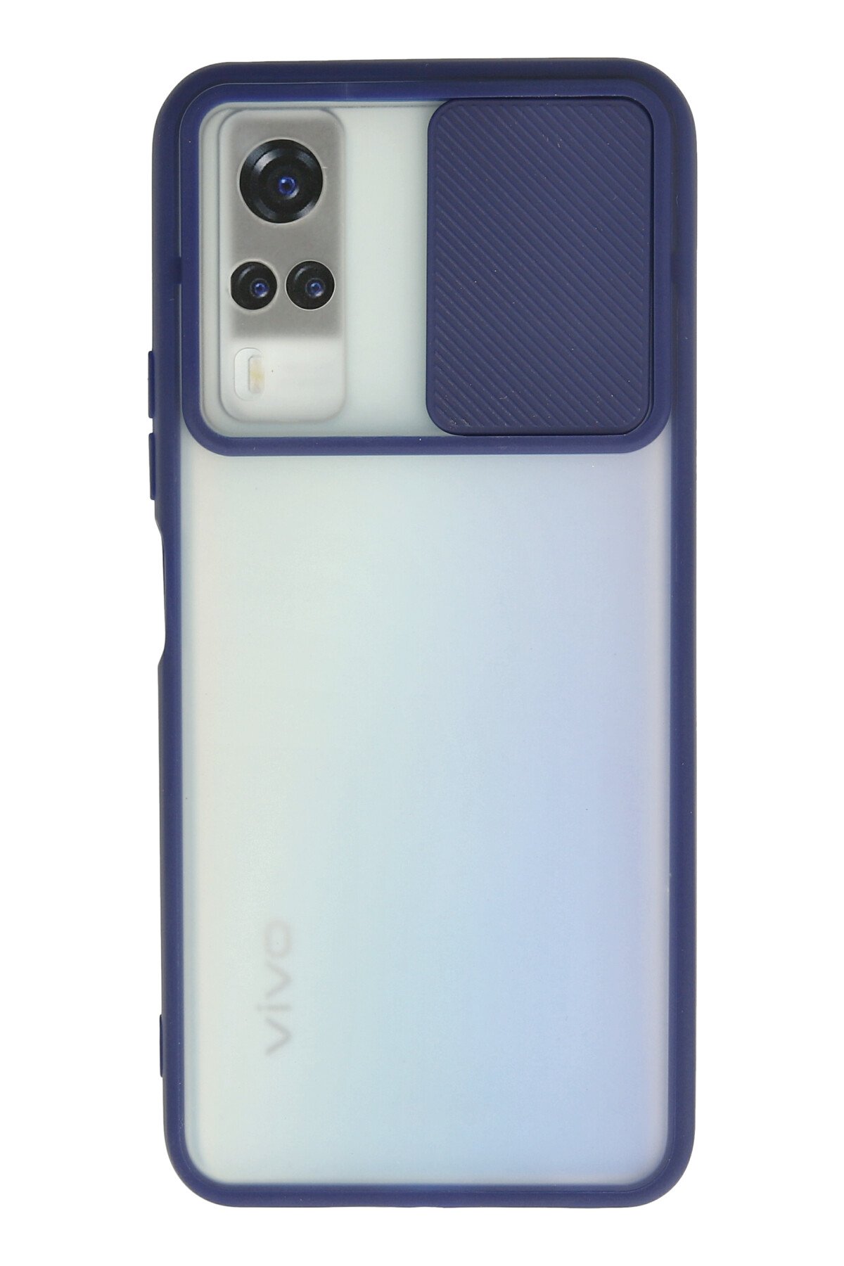 NewFace Newface Vivo Y53S Kılıf Palm Buzlu Kamera Sürgülü Silikon - Lacivert