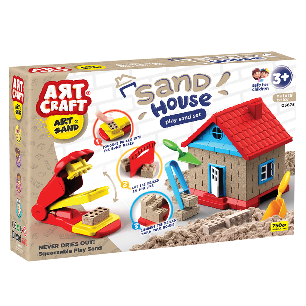 Art Craft Art Craft Naturel Kinetik Kum Ev Oyun Kumu Seti 750 gr. Art Sand Hause Play Sand Set