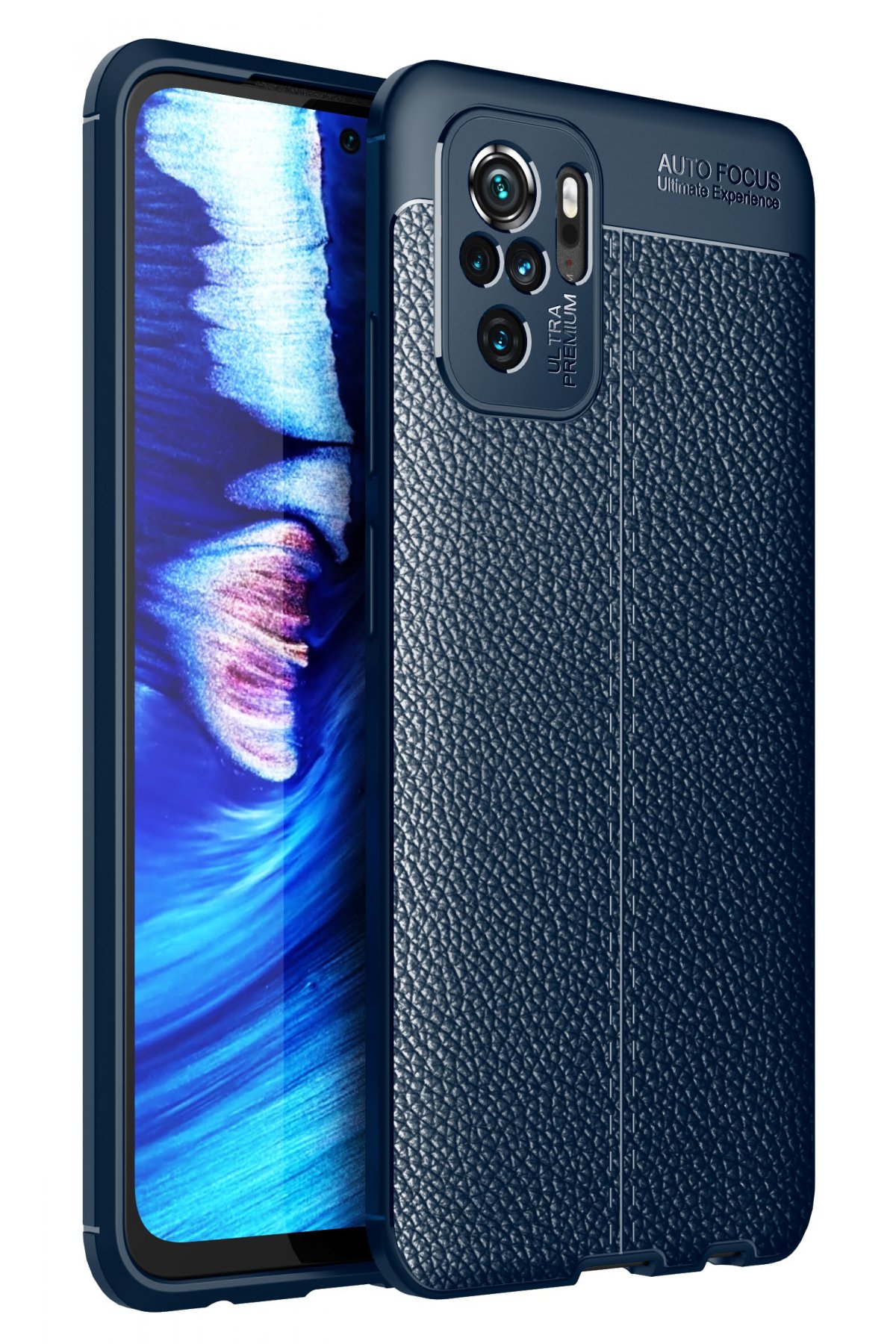 NewFace Newface Xiaomi Redmi Note 10S Kılıf Focus Derili Silikon - Lacivert