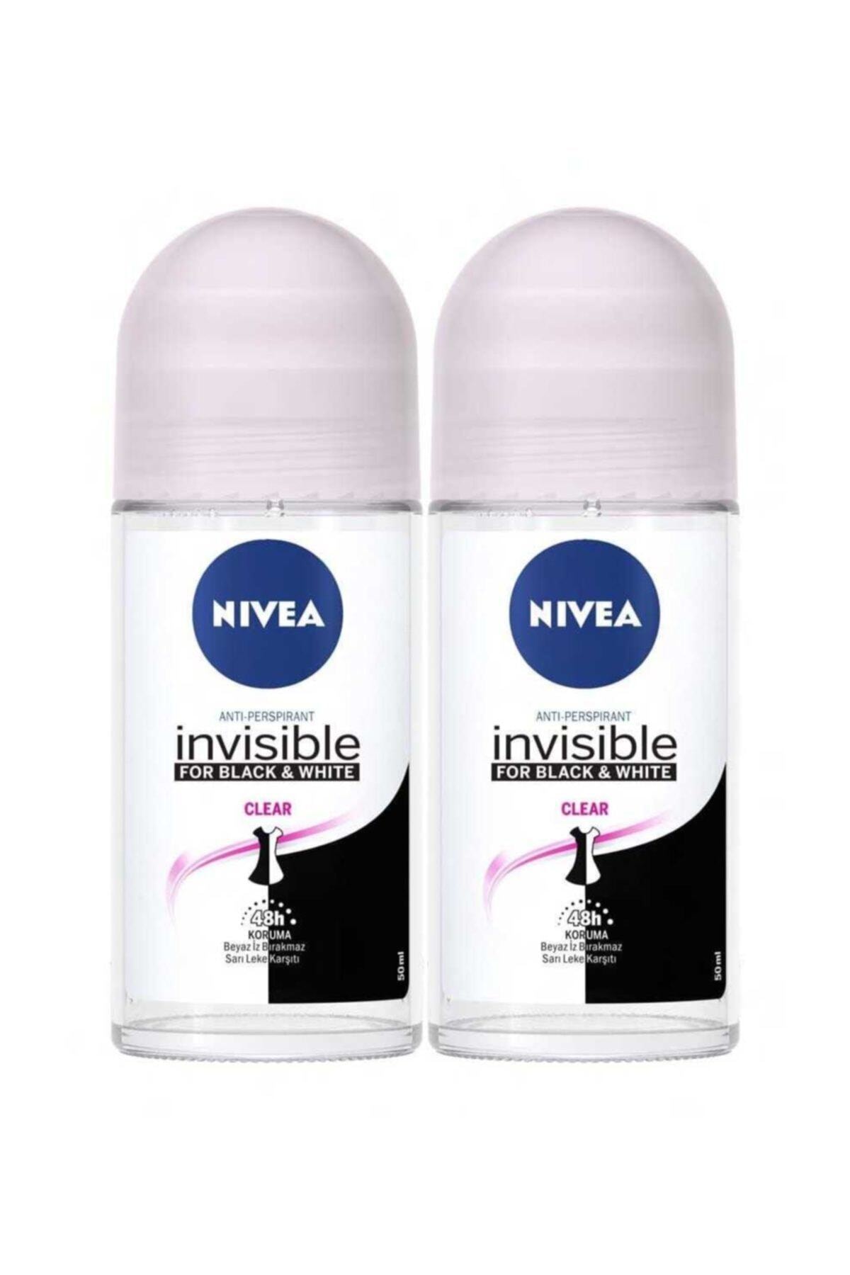 Nivea Invısıble Black&whıte Clear Roll On Deodorant 50ml Kadın 2li Avantaj Paketi