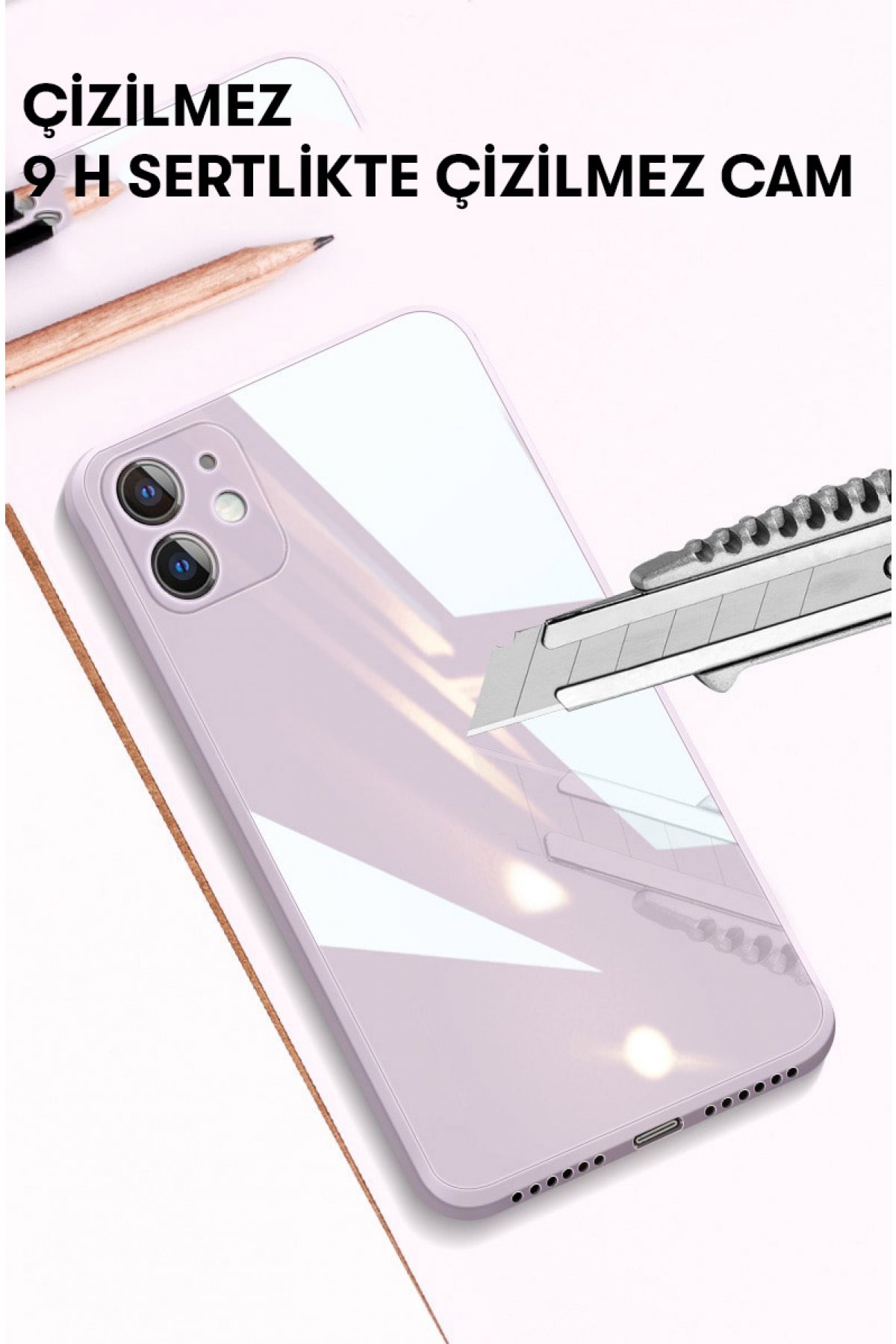 NewFace Newface Realme C25 Kılıf Glass Kapak - Siyah