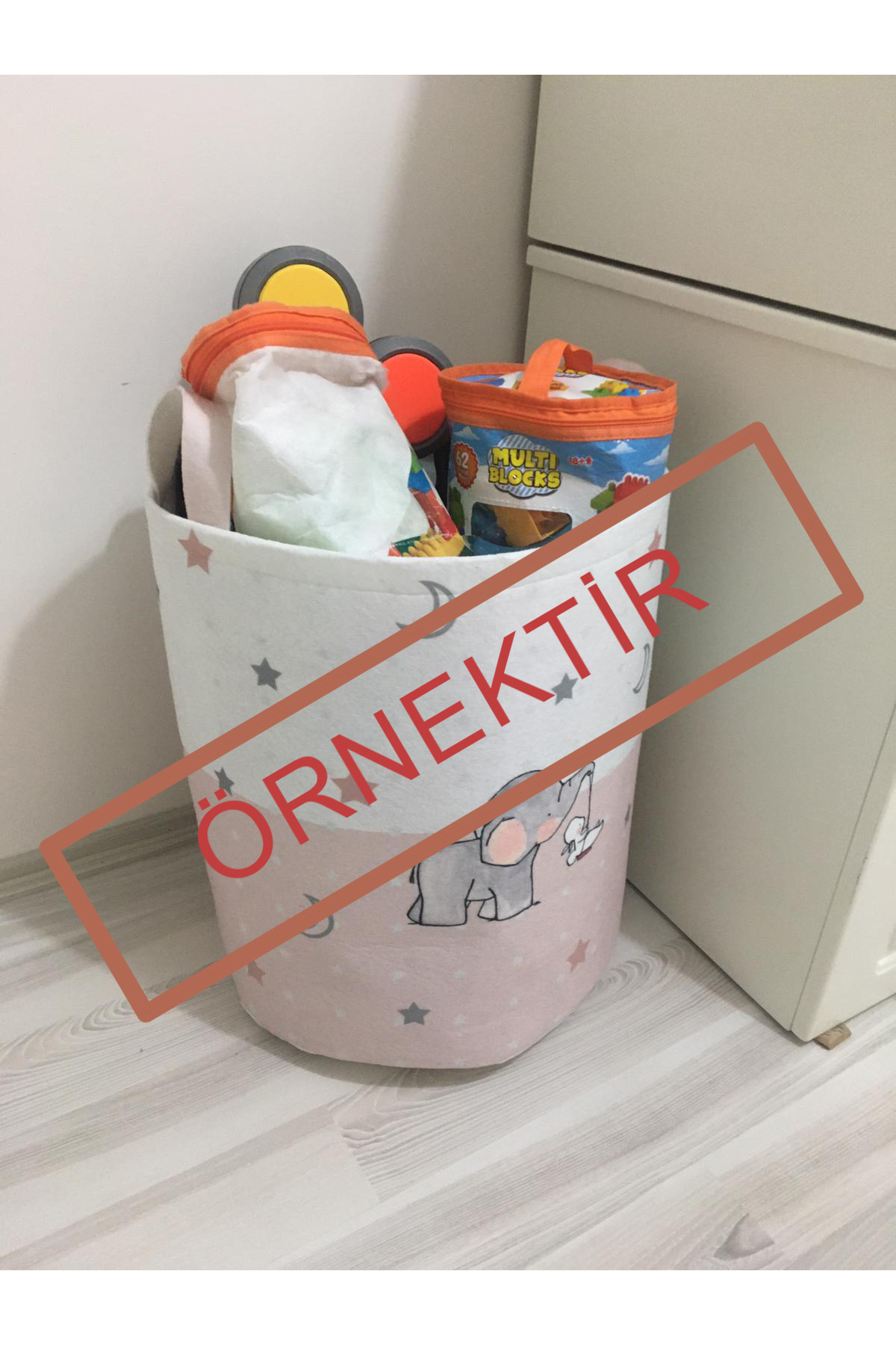 BMK‘s STORE BMKs STORE Bebek ve Çocuk Odası Renkli Kalpli Oyuncak ve Çamaşır Sepeti BMKs STORE-012