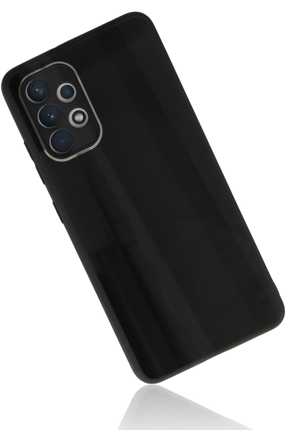 NewFace Newface Samsung Galaxy A32 Kılıf Glass Kapak - Siyah
