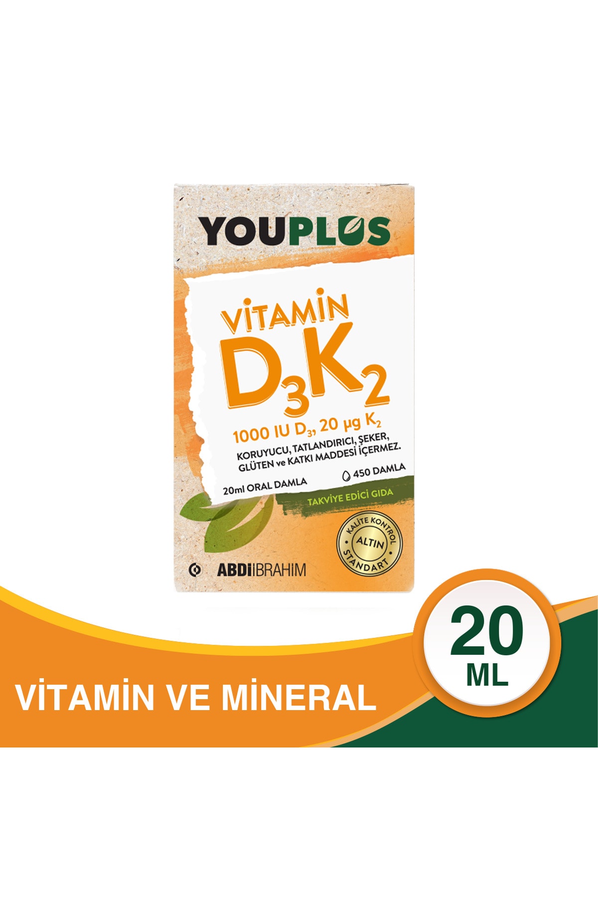Youplus Vitamin D3k2 1000 Iu 20 Ml Oral Damla