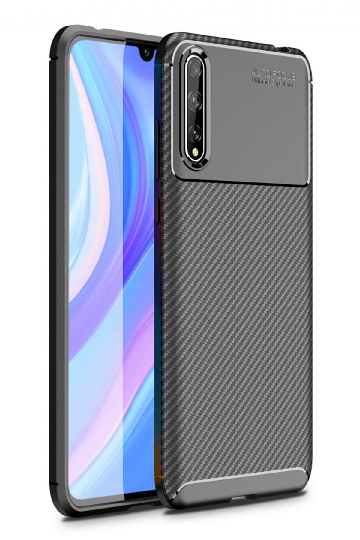 NewFace Newface Huawei Y8P Kılıf Focus Karbon Silikon - Siyah