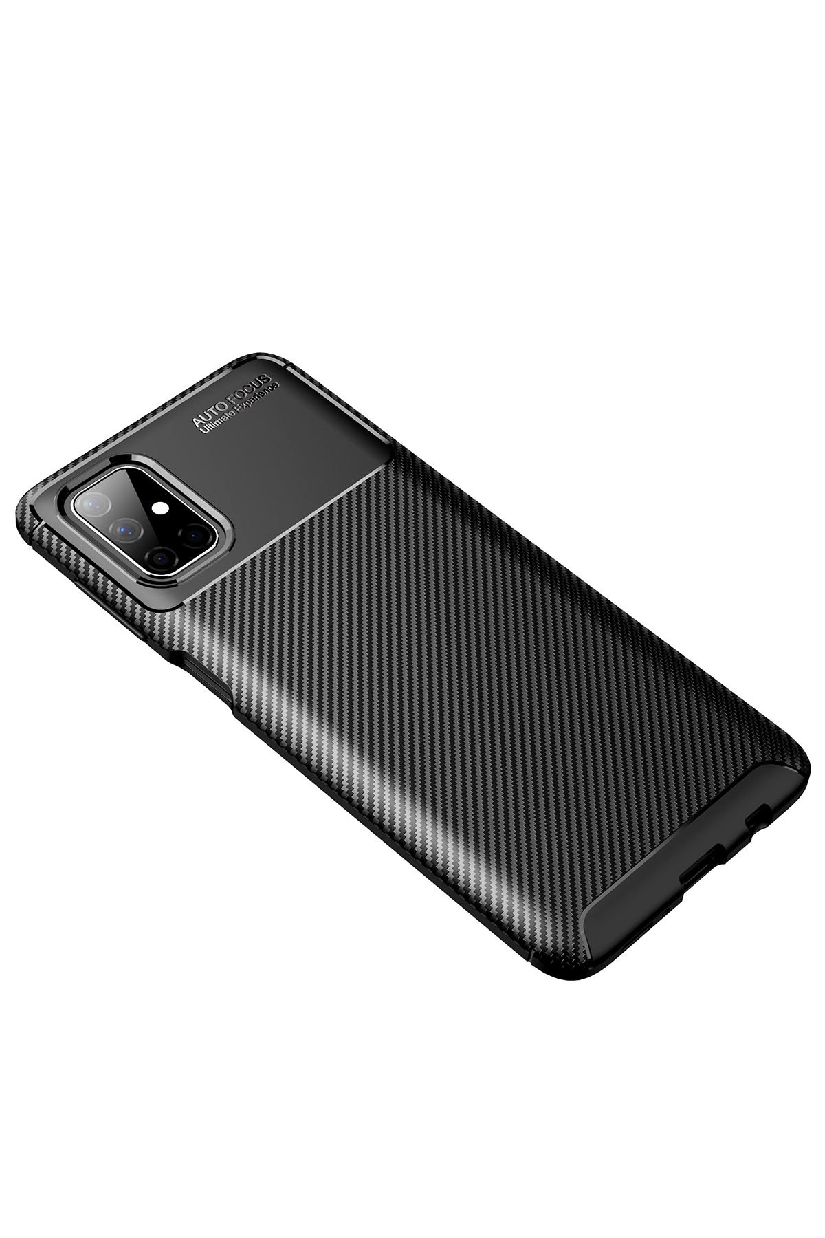 NewFace Newface Samsung Galaxy M51 Kılıf Focus Karbon Silikon - Siyah
