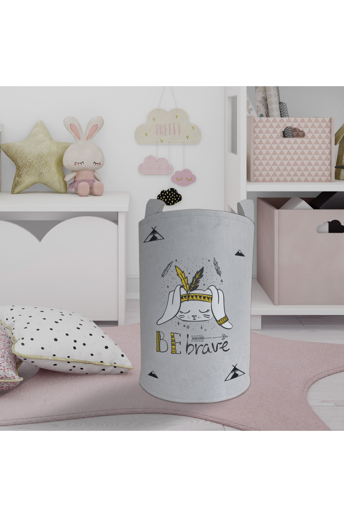 RONNA HOME RONNA HOME Be Brave Desenli Oyuncak Sepeti ve Çamaşır Sepeti RNNOS-012