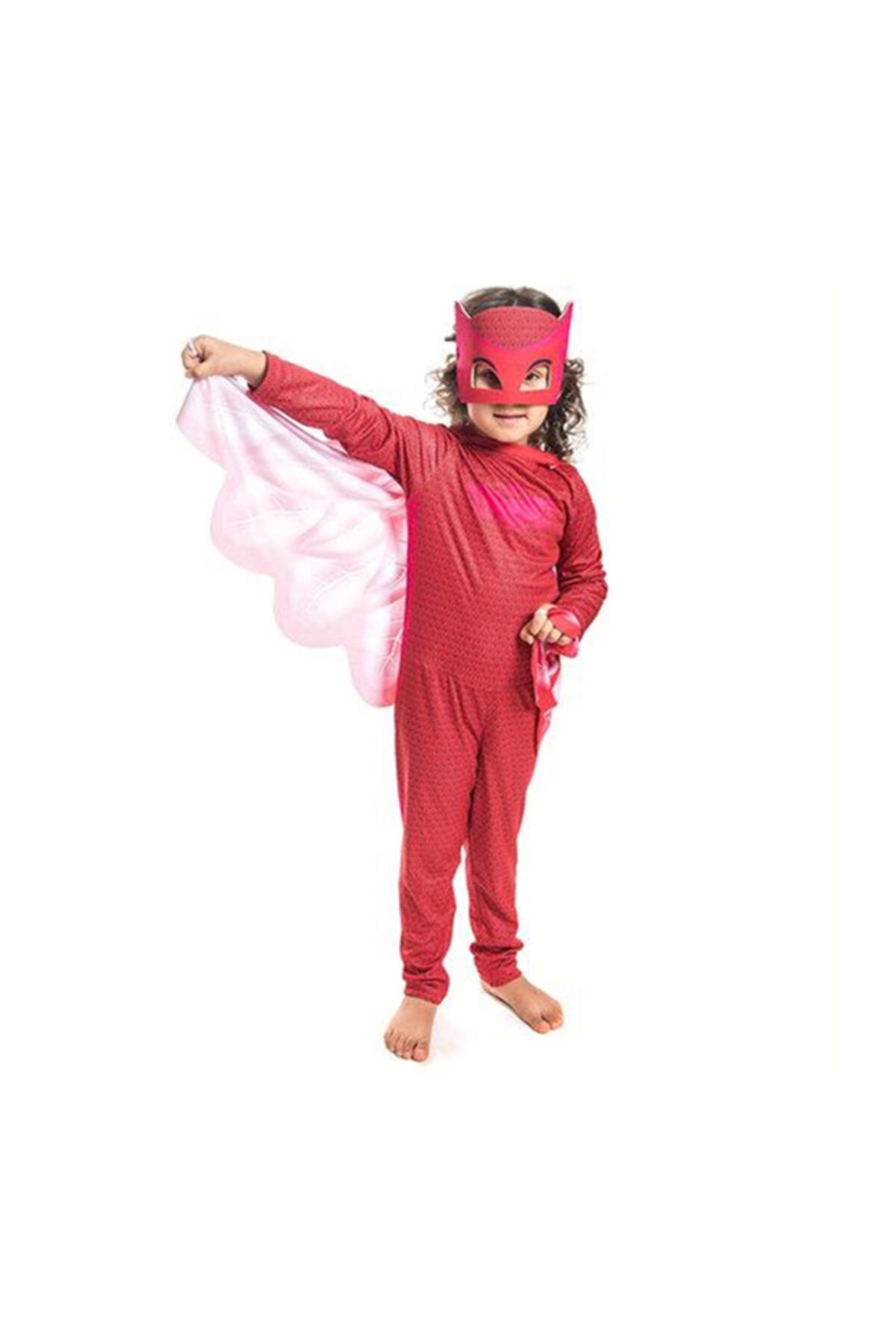 Zeki Karga 3-4 Yaş Pija Maskeliler Owlette Kırmızı Baykuş Kız