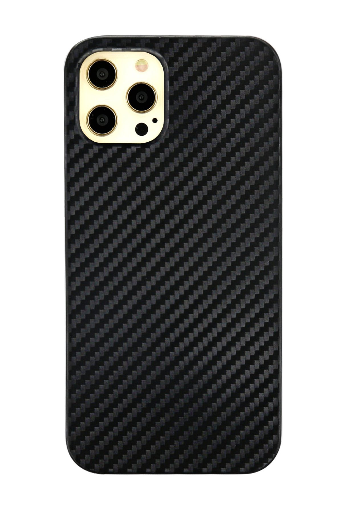 NewFace Newface iPhone 12 Pro Max Kılıf Karbon PP Silikon - Siyah
