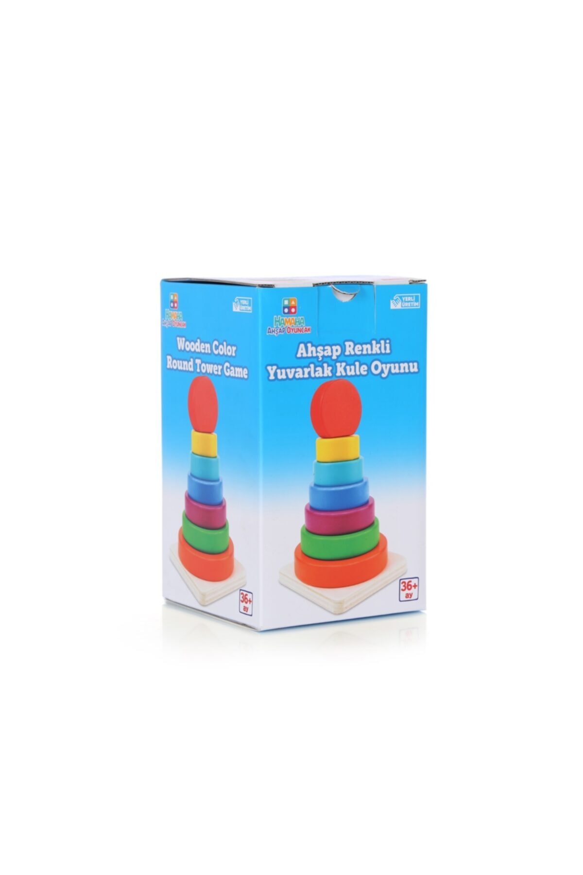 Alchome Tekstil Hamaha Wooden Toys Doğal Ahşap Eğitici Oyuncak Gökkuşağı Yuvarlak Denge Kule