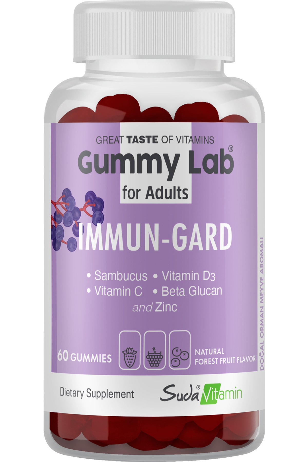 Suda Vitamin Gummylab Immun Gard For Adults Orman Mey. 60 Gummies