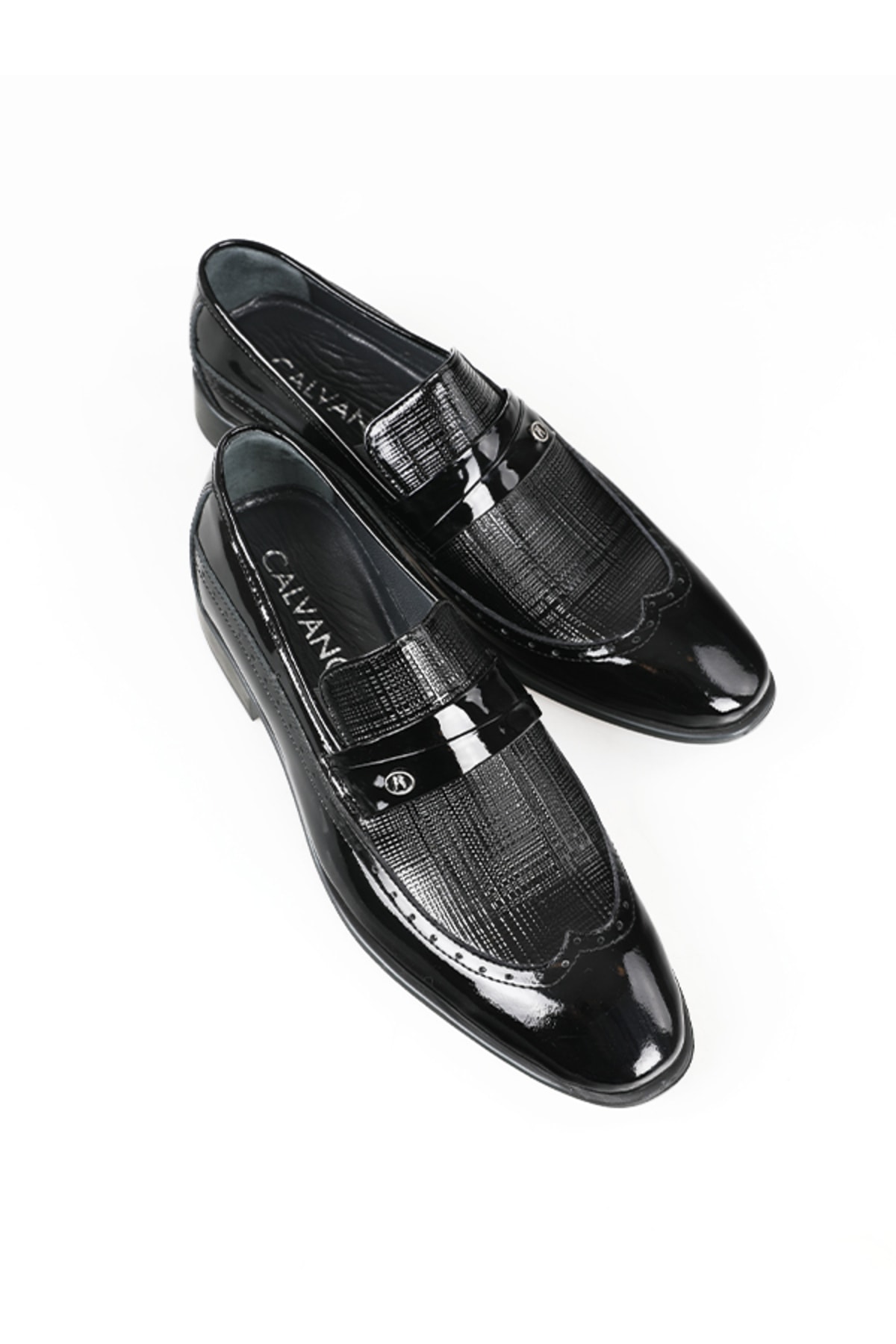 Calvano Hakiki Deri Siyah Erkek Klasik Ayakkabı Mt7878-black Shıny