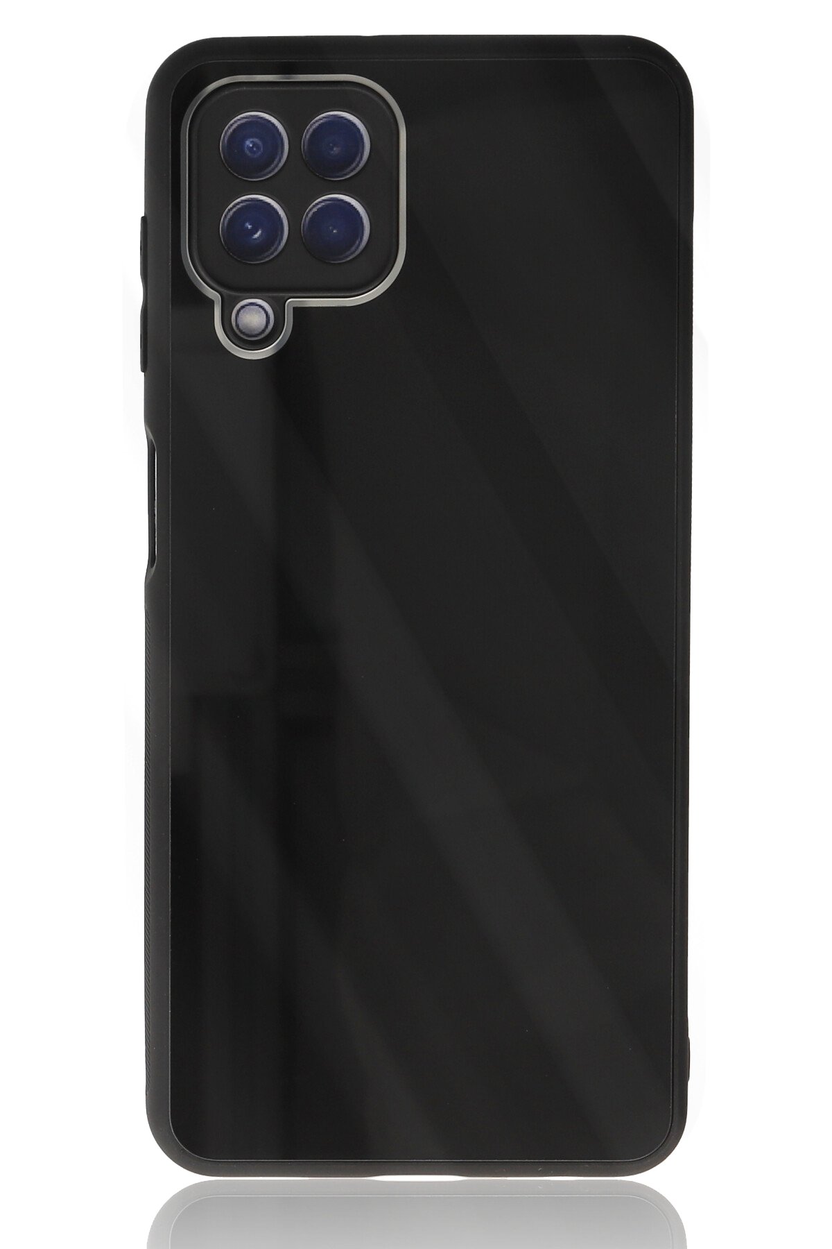 NewFace Newface Samsung Galaxy M22 Kılıf Glass Kapak - Siyah